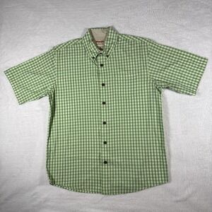 Wrangler Authentics Men's M Green Check Short Sleeve Button Shirt‎ Pocket